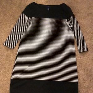 Black and white striped GAP dress